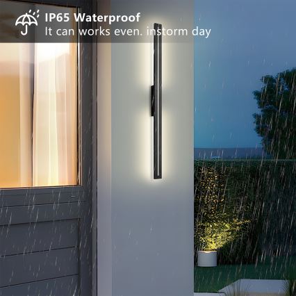 Brilagi - LED външно стенно осветително тяло LINEO LED/24W/230V 4000K IP65 100 cm черно CRI 90