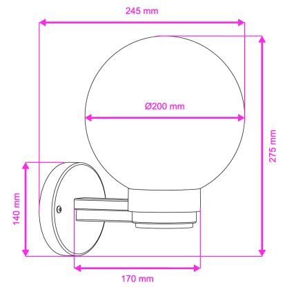 BRILAGI - Външно стенно осветително тяло HARBOR 1xE27/40W/230V IP33 черно/прозрачно