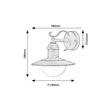 Brilagi - Външно стенно осветително тяло MOLDE 1xE27/60W/230V IP44 бяло/патина