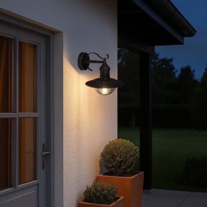 Brilagi - Външно стенно осветително тяло MOLDE 1xE27/60W/230V IP44 бронзов/патина