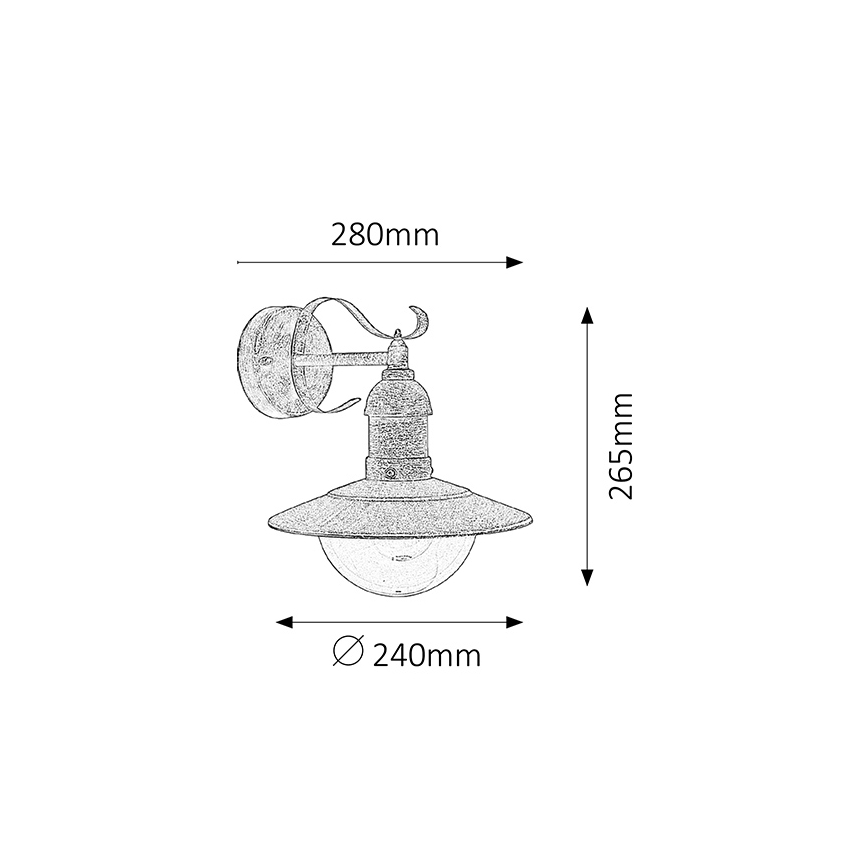 Brilagi - Външно стенно осветително тяло MOLDE 1xE27/60W/230V IP44 бронзов/патина