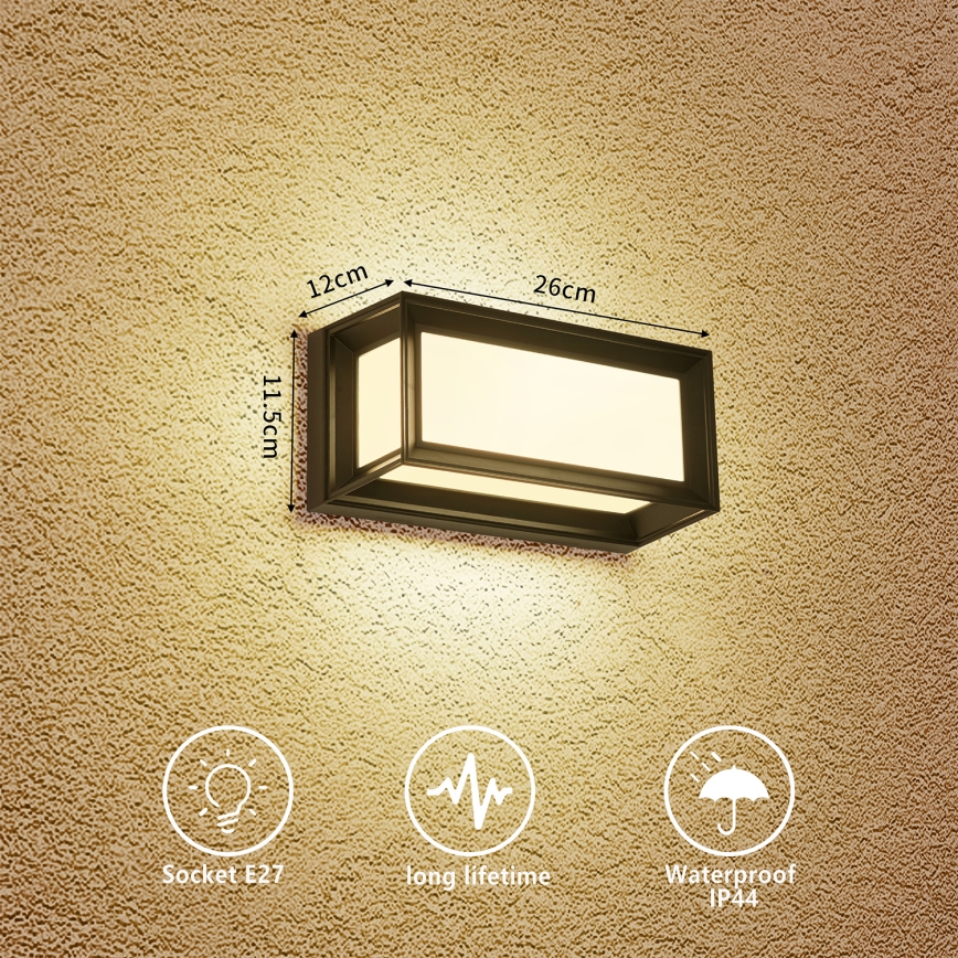 Brilagi - Външно стенно осветително тяло PARKER 1xE27/60W/230V черно IP44