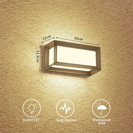 Brilagi - Външно стенно осветително тяло PARKER 1xE27/60W/230V кафяво IP44