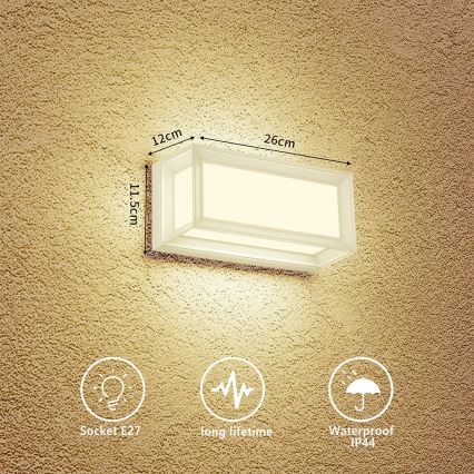 Brilagi - Външно стеново осветително тяло PARKER 1xE27/60W/230V бяло IP44