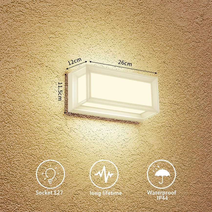 Brilagi - Външно стеново осветително тяло PARKER 1xE27/60W/230V бяло IP44