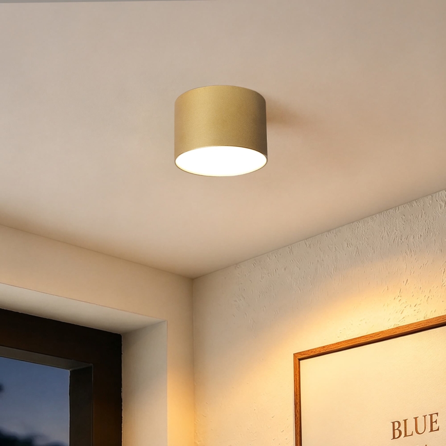 BRILAGI - Външно таванно осветително тяло FORIS LED/9W/230V Ø 9 см златисто IP44