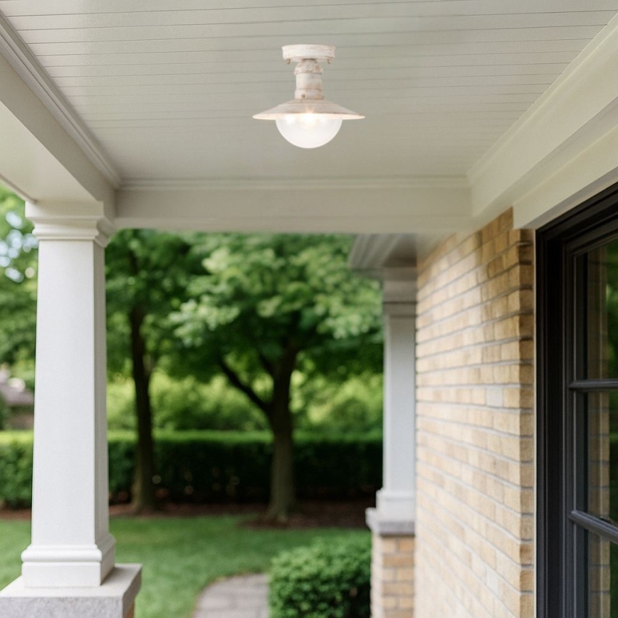 Brilagi - Външно таванно осветително тяло MOLDE 1xE27/60W IP44 бяло/патина