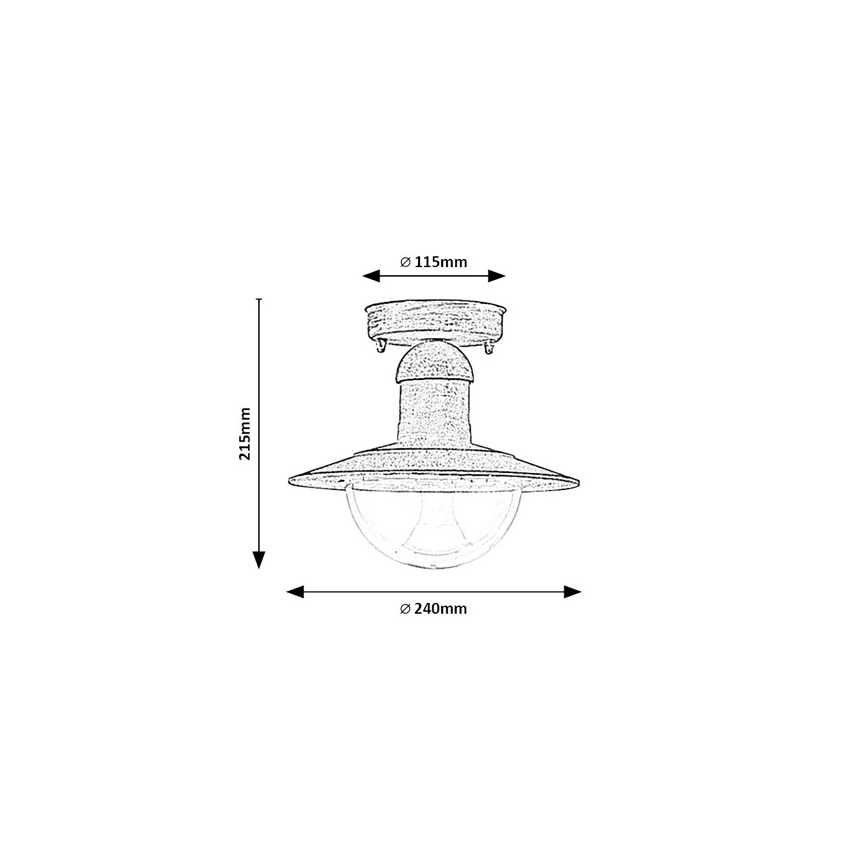 Brilagi - Външно таванно осветително тяло MOLDE 1xE27/60W IP44 бяло/патина