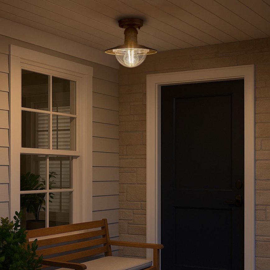 Brilagi - Външно таванно осветително тяло MOLDE 1xE27/60W IP44 бронз/патина