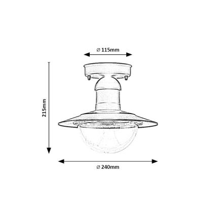Brilagi - Външно таванно осветително тяло MOLDE 1xE27/60W IP44 черно
