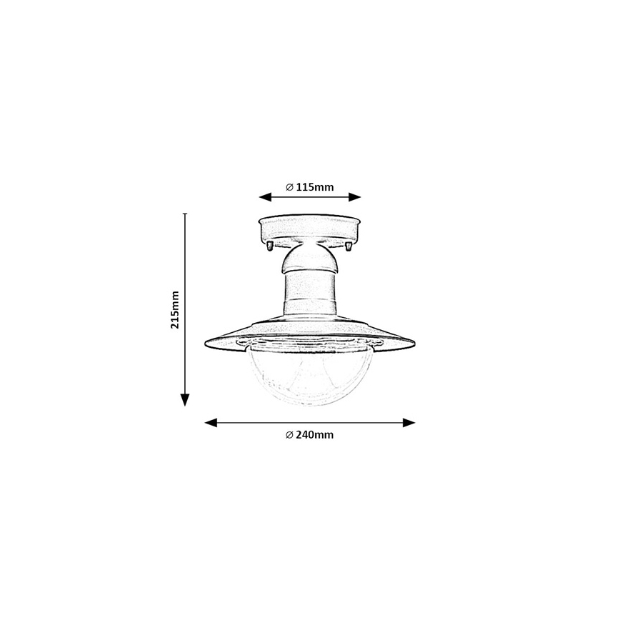 Brilagi - Външно таванно осветително тяло MOLDE 1xE27/60W IP44 черно