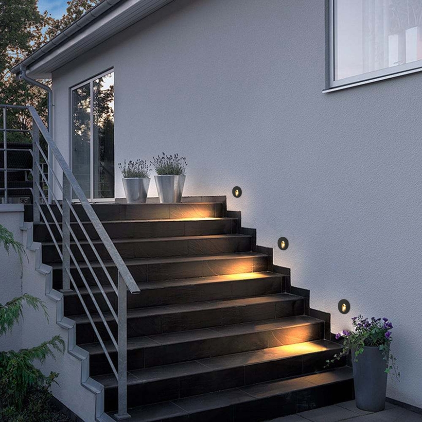 Brilagi - Външно вградено LED осветително тяло STAIRDOT, 2W/230V, черно, IP65, кръгло