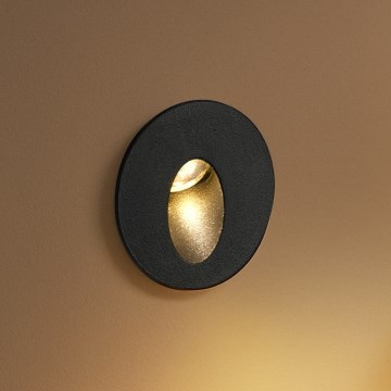 Brilagi - Външно вградено LED осветително тяло STAIRDOT, 2W/230V, черно, IP65, кръгло