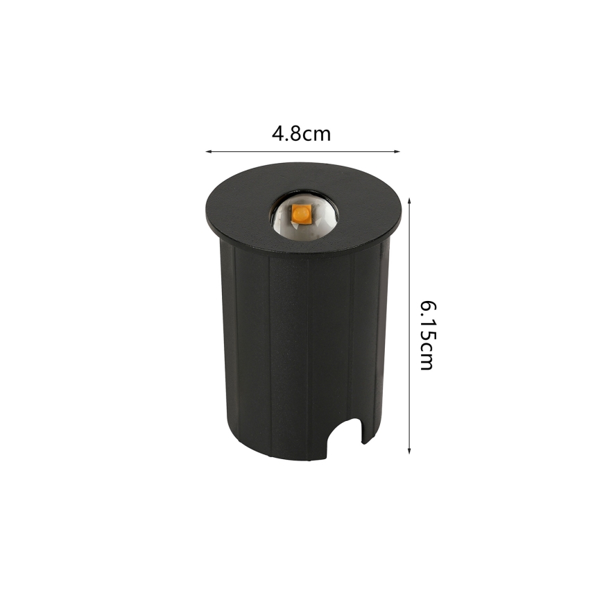 Brilagi - Външно вградено LED осветително тяло STAIRDOT, 2W/230V, черно, IP65, кръгло