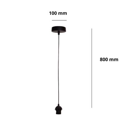 Brilagi - Захранващ кабел PARTY 1xE27/60W/230V, диаметър 10 см, черен