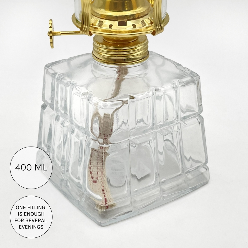 Brilagi - Керосинова лампа MERLIN прозрачна/златна