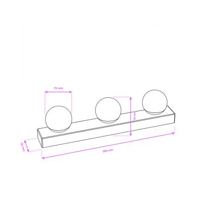BRILAGI - Комплект 2x LED стенен осветител за баня HOLLYWOOD 3xLED/3W/230V 39 cm IP44 златист