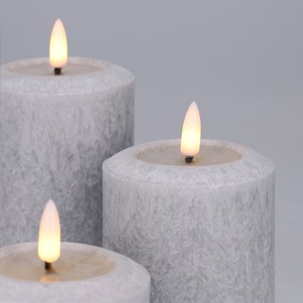 BRILAGI - Комплект 3x LED свещи LED/2xAA сиви