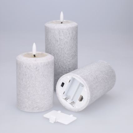 BRILAGI - Комплект 3x LED свещи LED/2xAA сиви