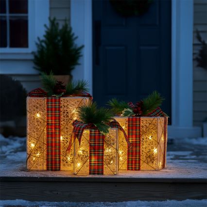 Brilagi - КОМПЛЕКТ 3x LED външна коледна украса LED/230V IP44 подаръци