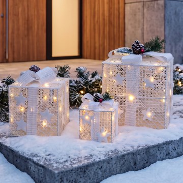BRILAGI - Комплект 3x LED външни коледни декорации LED/230V IP44 подаръци