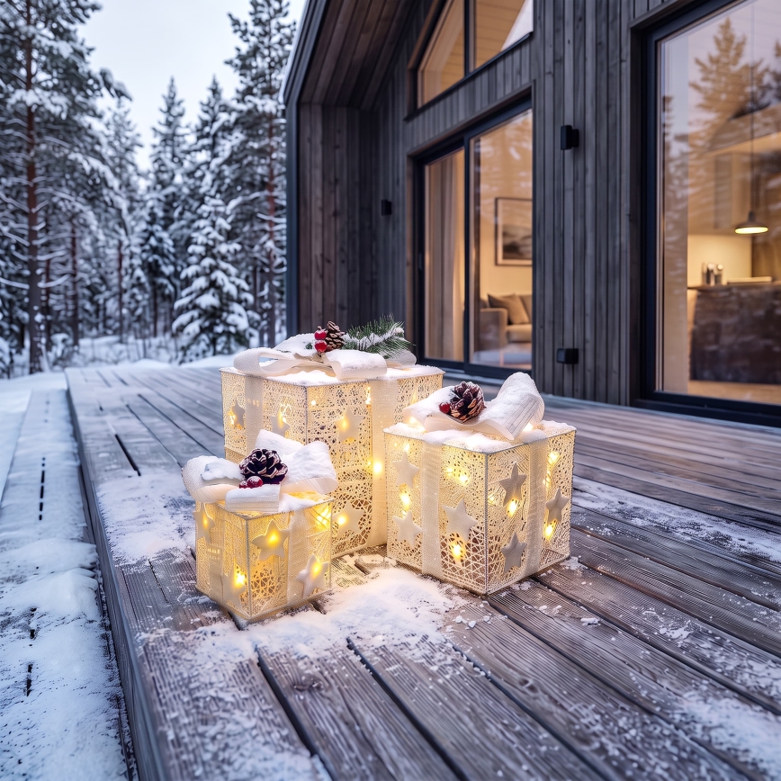 BRILAGI - Комплект 3x LED външни коледни декорации LED/230V IP44 подаръци
