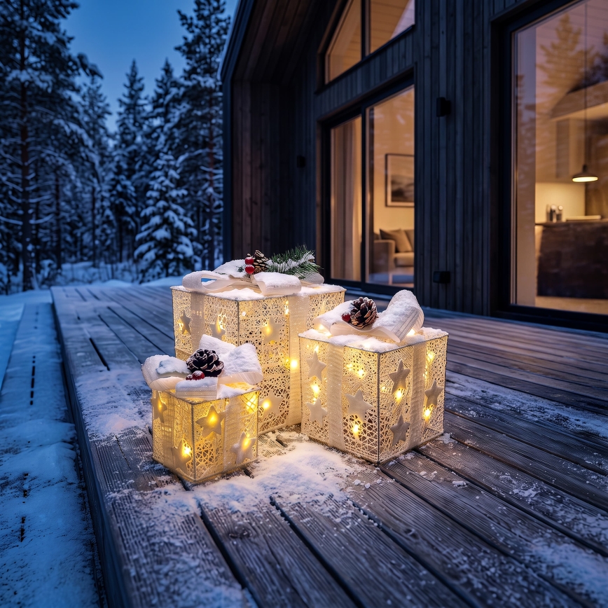BRILAGI - Комплект 3x LED външни коледни декорации LED/230V IP44 подаръци