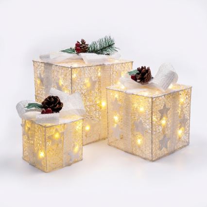 BRILAGI - Комплект 3x LED външни коледни декорации LED/230V IP44 подаръци