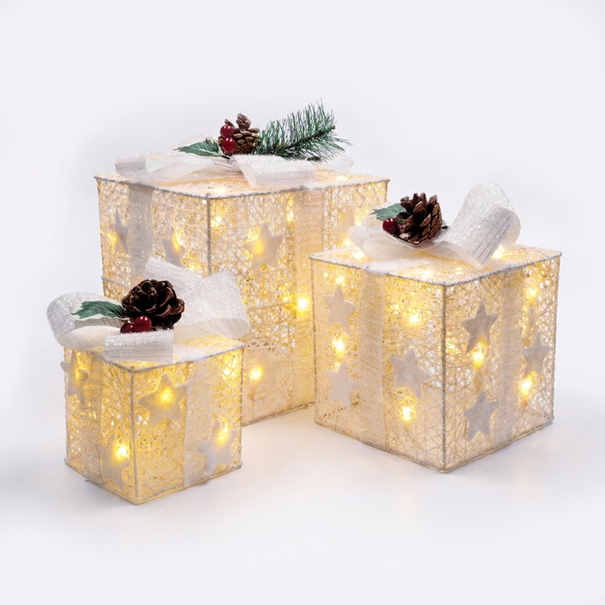 BRILAGI - Комплект 3x LED външни коледни декорации LED/230V IP44 подаръци