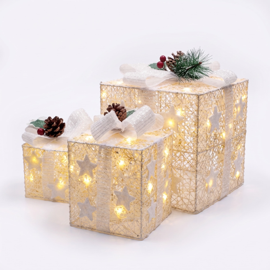 BRILAGI - Комплект 3x LED външни коледни декорации LED/230V IP44 подаръци
