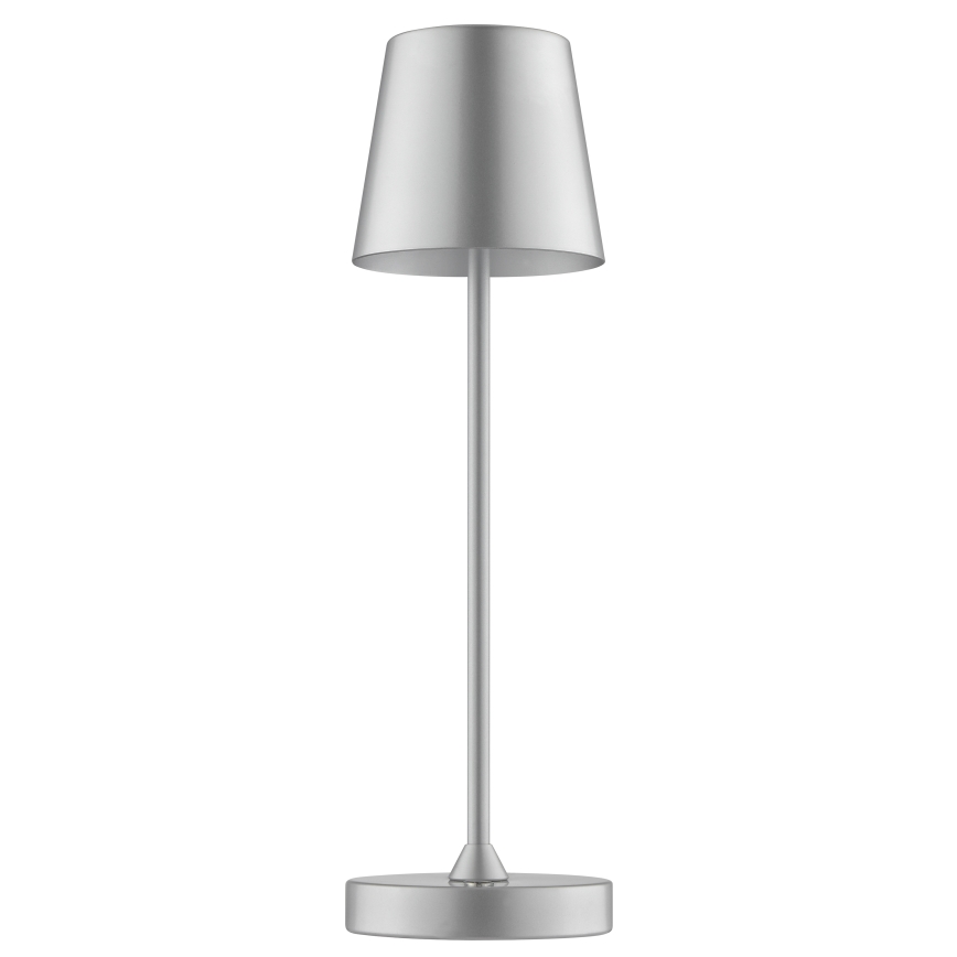 Brilliant - Димируема презареждаема сензорна външна настолна лампа ELORA LED/2,5W/5V 2700K 2600 mAh IP44 сребриста