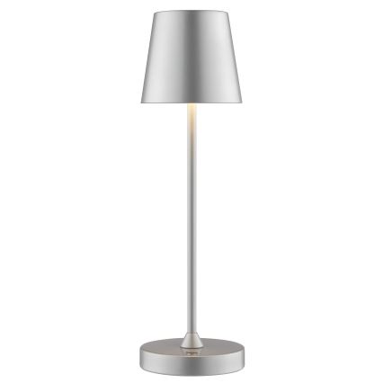 Brilliant - Димируема презареждаема сензорна външна настолна лампа ELORA LED/2,5W/5V 2700K 2600 mAh IP44 сребриста