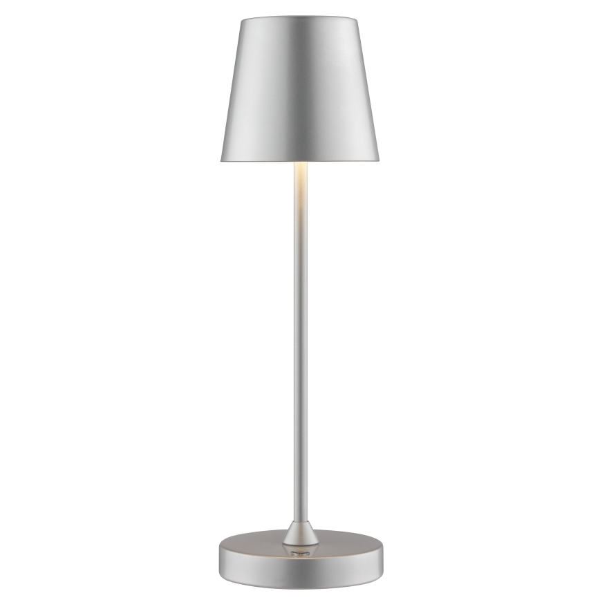Brilliant - Димируема презареждаема сензорна външна настолна лампа ELORA LED/2,5W/5V 2700K 2600 mAh IP44 сребриста