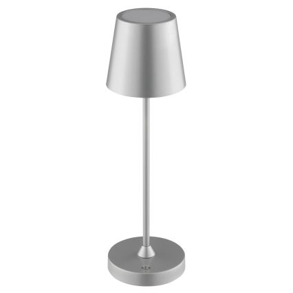 Brilliant - Димируема презареждаема сензорна външна настолна лампа ELORA LED/2,5W/5V 2700K 2600 mAh IP44 сребриста