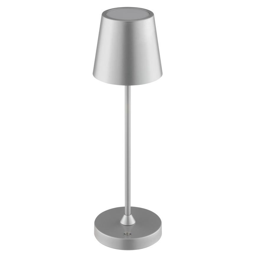 Brilliant - Димируема презареждаема сензорна външна настолна лампа ELORA LED/2,5W/5V 2700K 2600 mAh IP44 сребриста