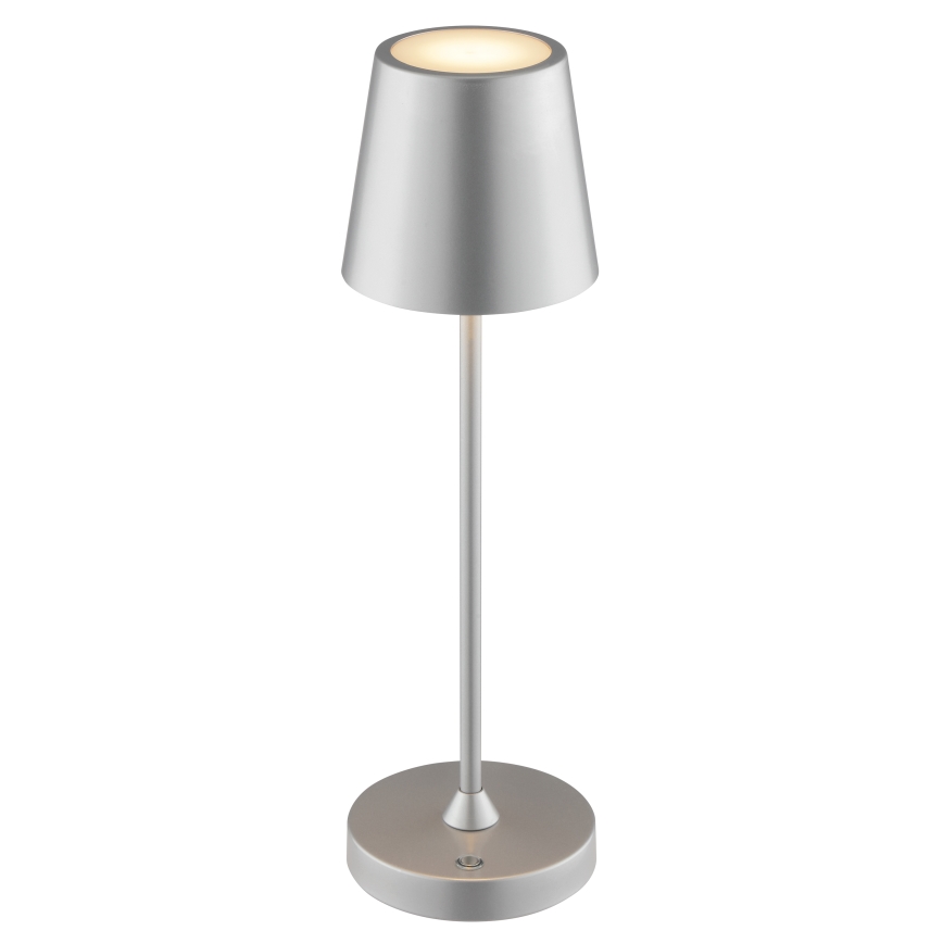 Brilliant - Димируема презареждаема сензорна външна настолна лампа ELORA LED/2,5W/5V 2700K 2600 mAh IP44 сребриста