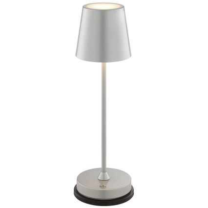 Brilliant - Димируема презареждаема сензорна външна настолна лампа ELORA LED/2,5W/5V 2700K 2600 mAh IP44 сребриста
