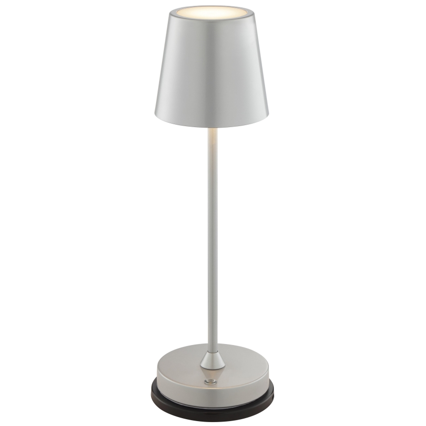 Brilliant - Димируема презареждаема сензорна външна настолна лампа ELORA LED/2,5W/5V 2700K 2600 mAh IP44 сребриста