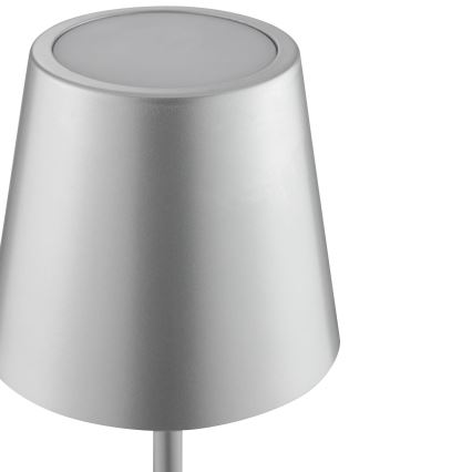 Brilliant - Димируема презареждаема сензорна външна настолна лампа ELORA LED/2,5W/5V 2700K 2600 mAh IP44 сребриста