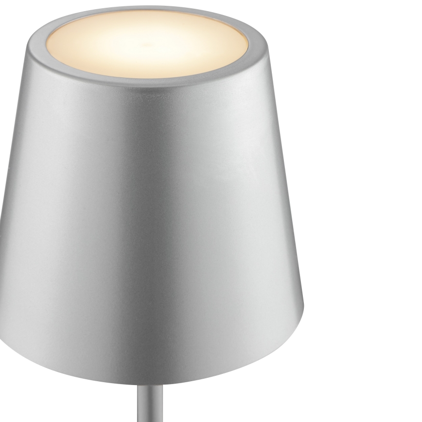 Brilliant - Димируема презареждаема сензорна външна настолна лампа ELORA LED/2,5W/5V 2700K 2600 mAh IP44 сребриста