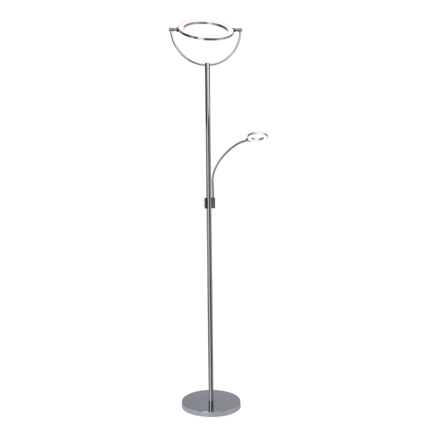 Brilliant - димируема LED подова лампа DEMIAN 2xLED/12W/230V в лъскав хром