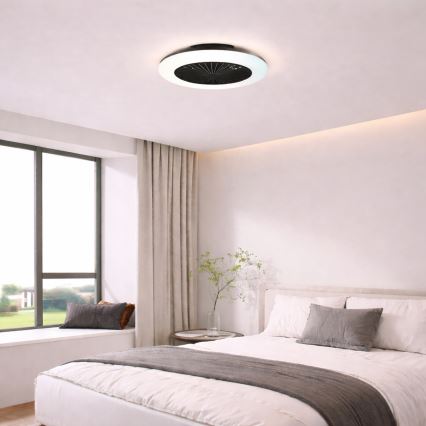 Brilliant - LED димируемо таванно осветително тяло с вентилатор MONTERO LED/20W/230V 2700-6500K Ø 42 см черно + дистанционно управление