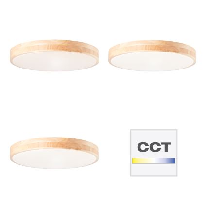 Brilliant - Димируем таванен плафон SLIMLINE LED/60W/230V 3000-6500K диаметър 45 см, каучуково дърво, с дистанционно управление