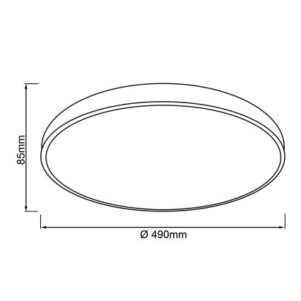 Brilliant - Димируемо таванно осветително тяло SLIMLINE LED/60W/230V 3000-6500K Ø 49 cm, черно + дистанционно управление