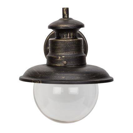 Brilliant - Екстериорен аплик ARTU 1xE27/60W/230V IP44 патина/златист