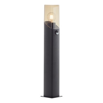 Brilliant - Екстериорна лампа със сензор MINOU 1xE27/10W/230V IP44 черен/опушен