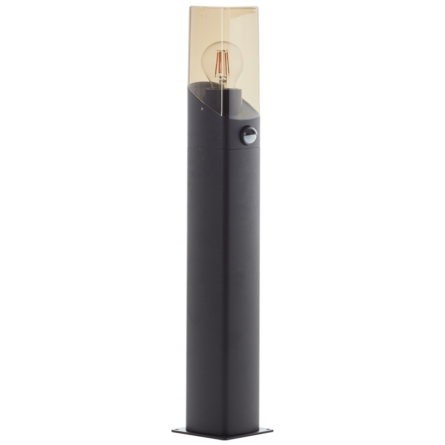 Brilliant - Екстериорна лампа със сензор MINOU 1xE27/10W/230V IP44 черен/опушен
