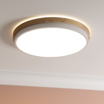 Brilliant - LED Димируем плафон BAARLO LED/24W/230V Ø 35 см бял/каучуков фикус