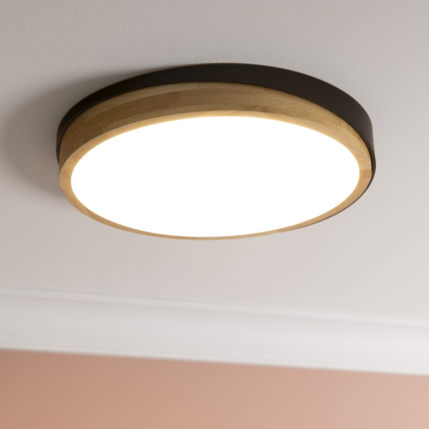 Brilliant - LED Димируем плафон BAARLO LED/24W/230V Ø 35 см черен/каучуков фикус - FSC сертифицирано