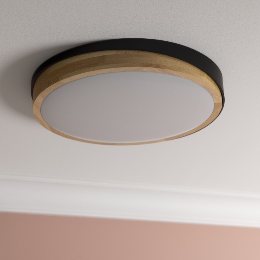 Brilliant - LED Димируем плафон BAARLO LED/24W/230V Ø 35 см черен/каучуков фикус - FSC сертифицирано